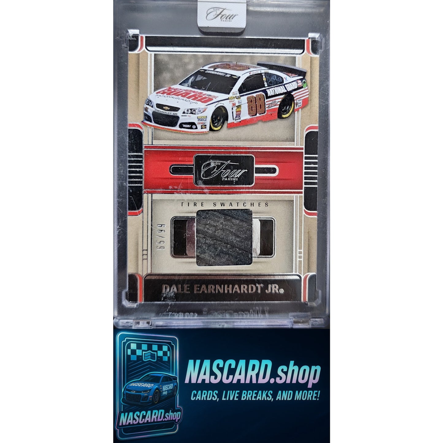 2025 Panini Turn Four #TS-DEJ Dale Earnhardt Jr Tire Swatches #/99