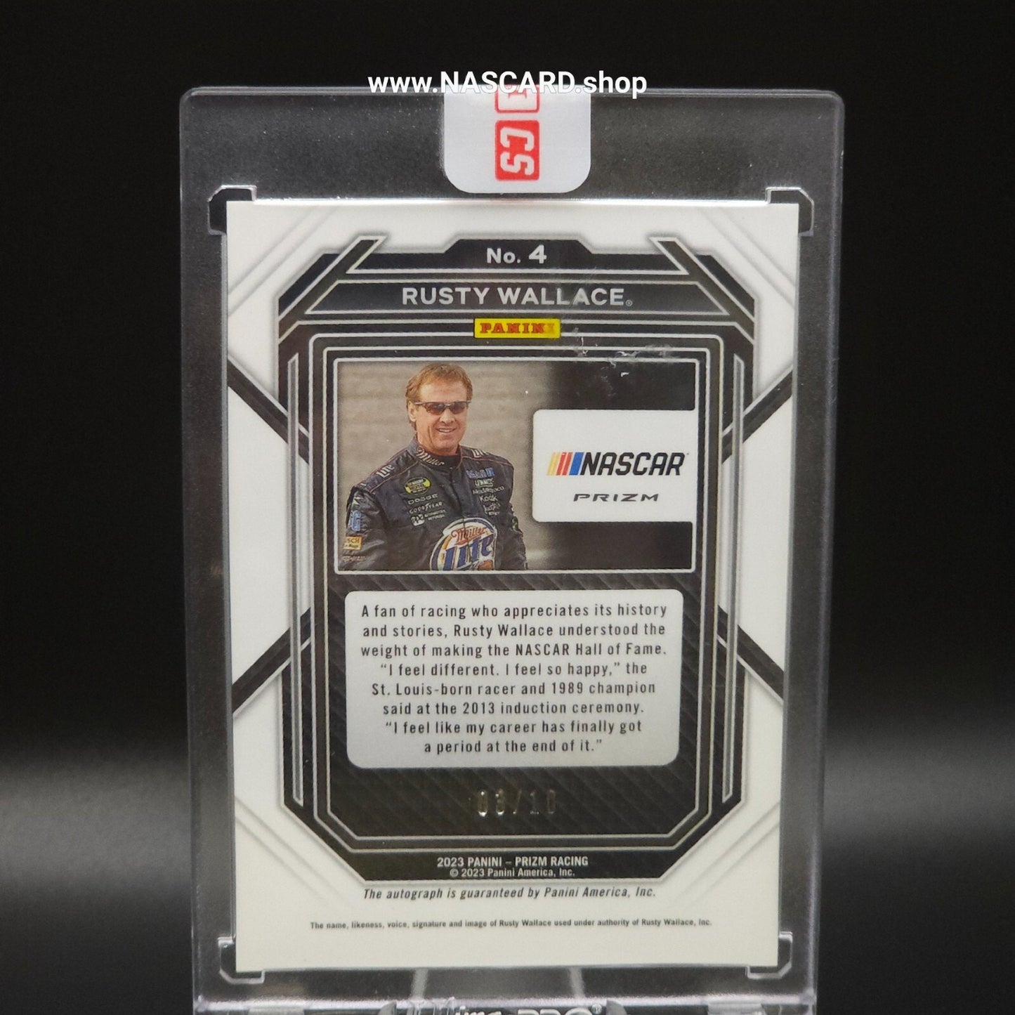 2023 Panini Prizm Racing Gold Prizm Signatures #4 Rusty Wallace /10