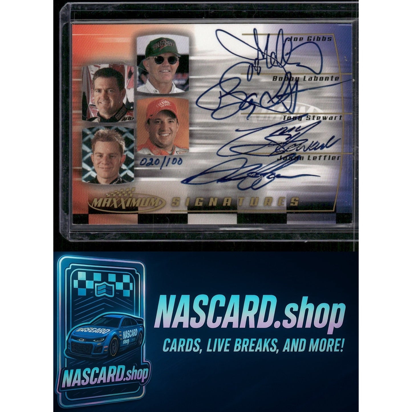 2000 Maxximum Tony Stewart Jason Leffler Bobby Labonte Joe Gibbs Auto 20/100 - NASCARD.shop