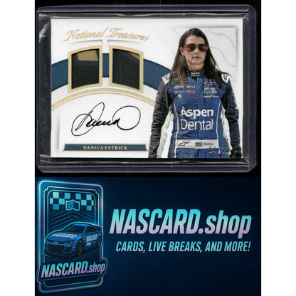 2017 Panini National Treasures Danica Patrick Dual Tire Signatures Holo Gold /10 - NASCARD.shop