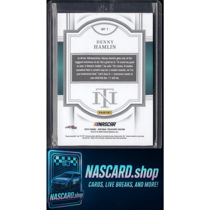 2024 Panini National Treasures #1 Denny Hamlin Holo Silver #/25 - NASCARD.shop