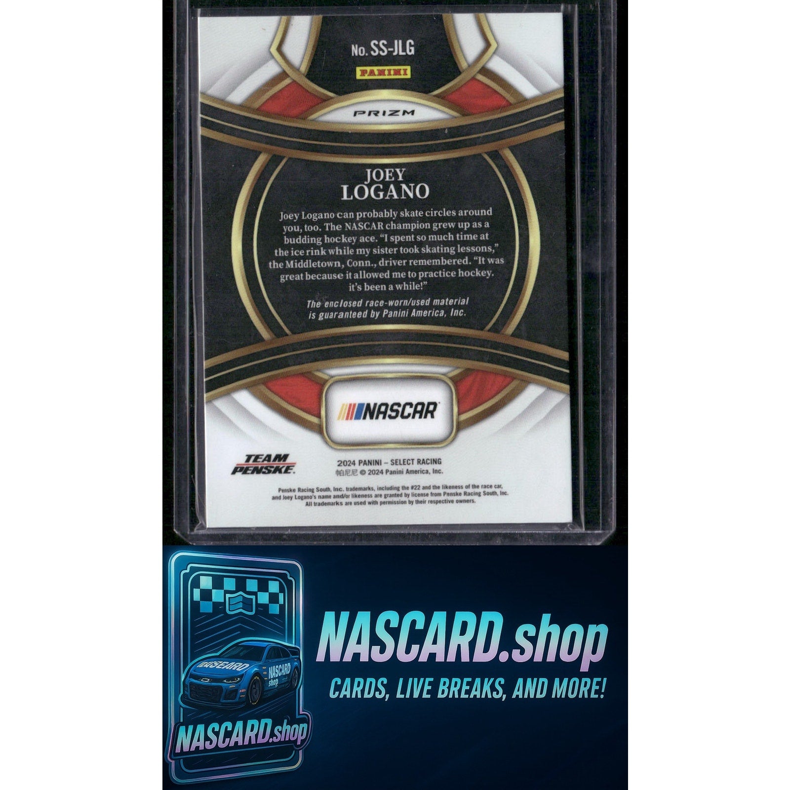 2024 Panini Select #SS-JLG Joey Logano Selective Swatches Flash Prizms - NASCARD.shop