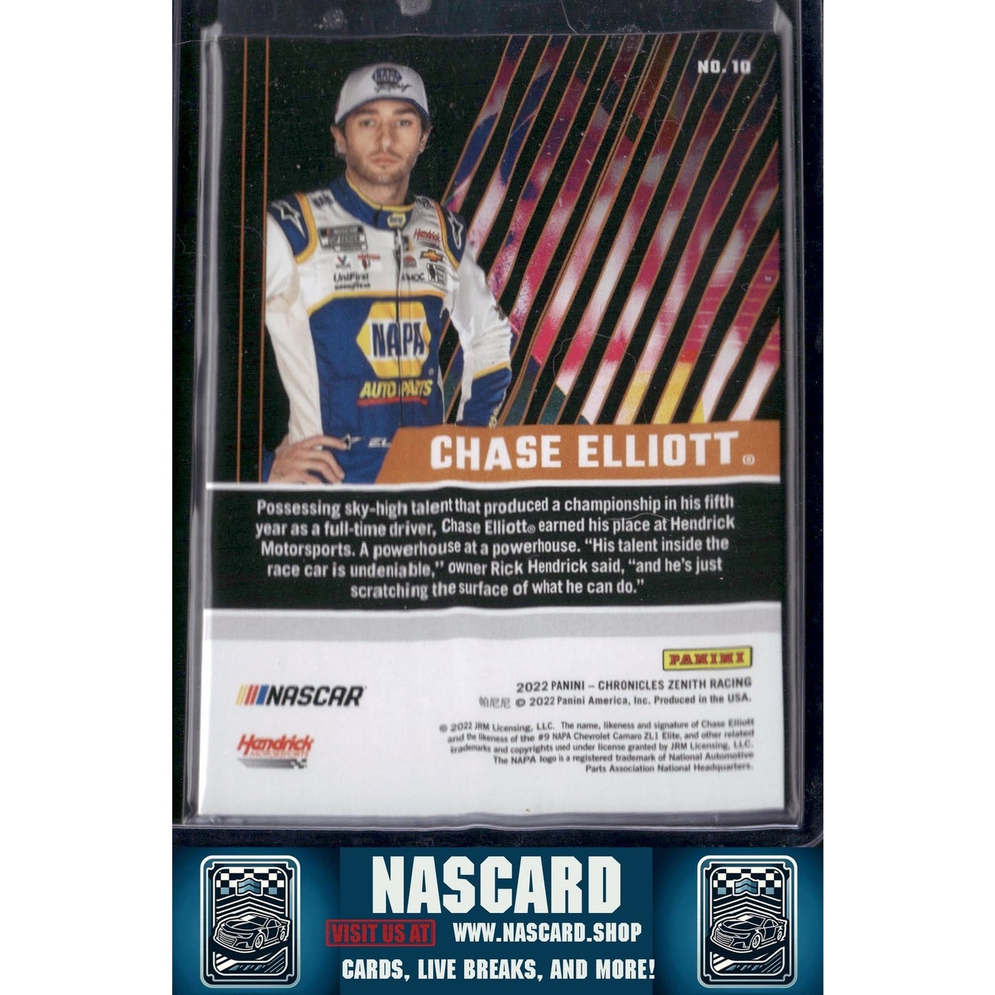 2022 Panini Chronicles #10 Chase Elliott Zenith Blue #/199 - NASCARD.shop