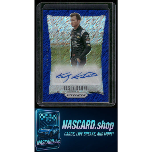 2024 Panini Prizm #TS-KKE Kasey Kahne Throwback Signatures Blue Shimmer #/4