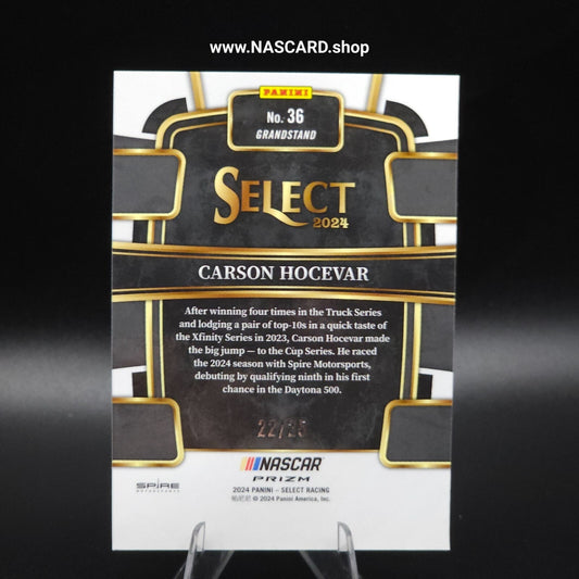2024 Panini Select Racing Grandstand Tie-Dye Prizm #36 Carson Hocevar /25