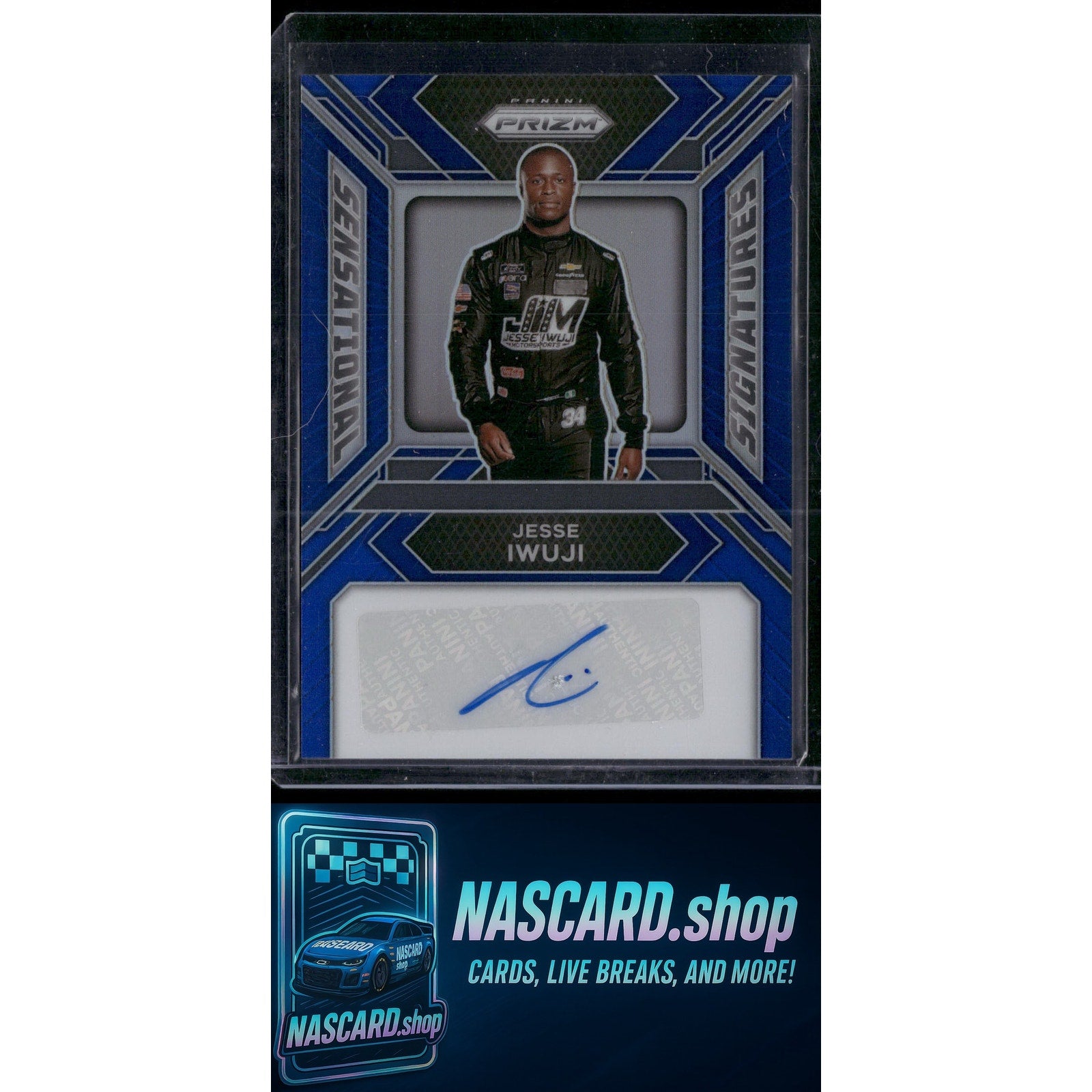 2024 Panini Prizm #SS-JII Jesse Iwuji Sensational Signatures Blue - NASCARD.shop