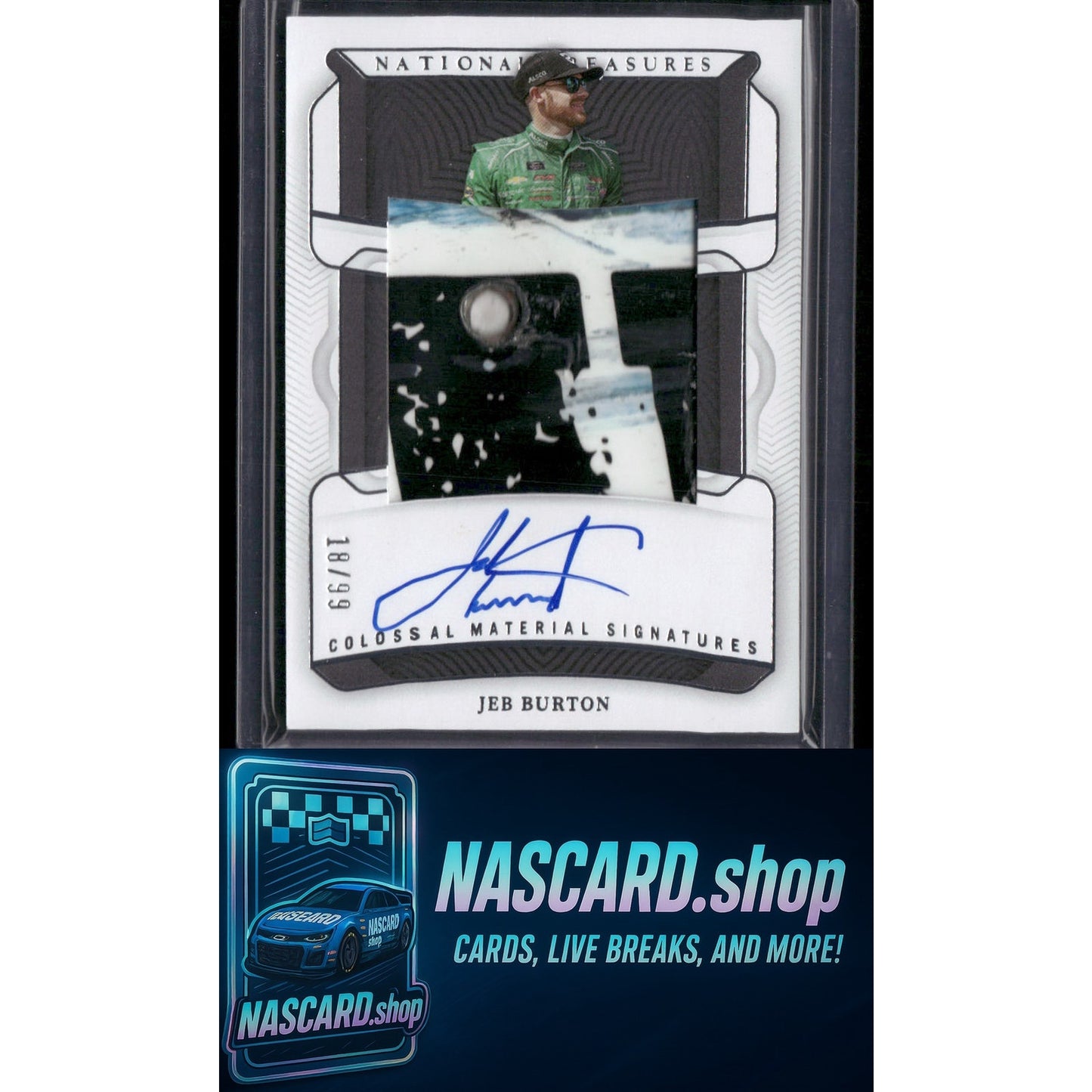 2023 Panini National Treasures #7 Jeb Burton Colossal Materials Signatures #/99 - NASCARD.shop