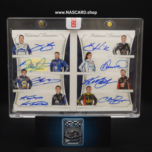 2016 Panini National Treasures NASCAR Eight Signature HMS SHR Booklet Gold 07/10