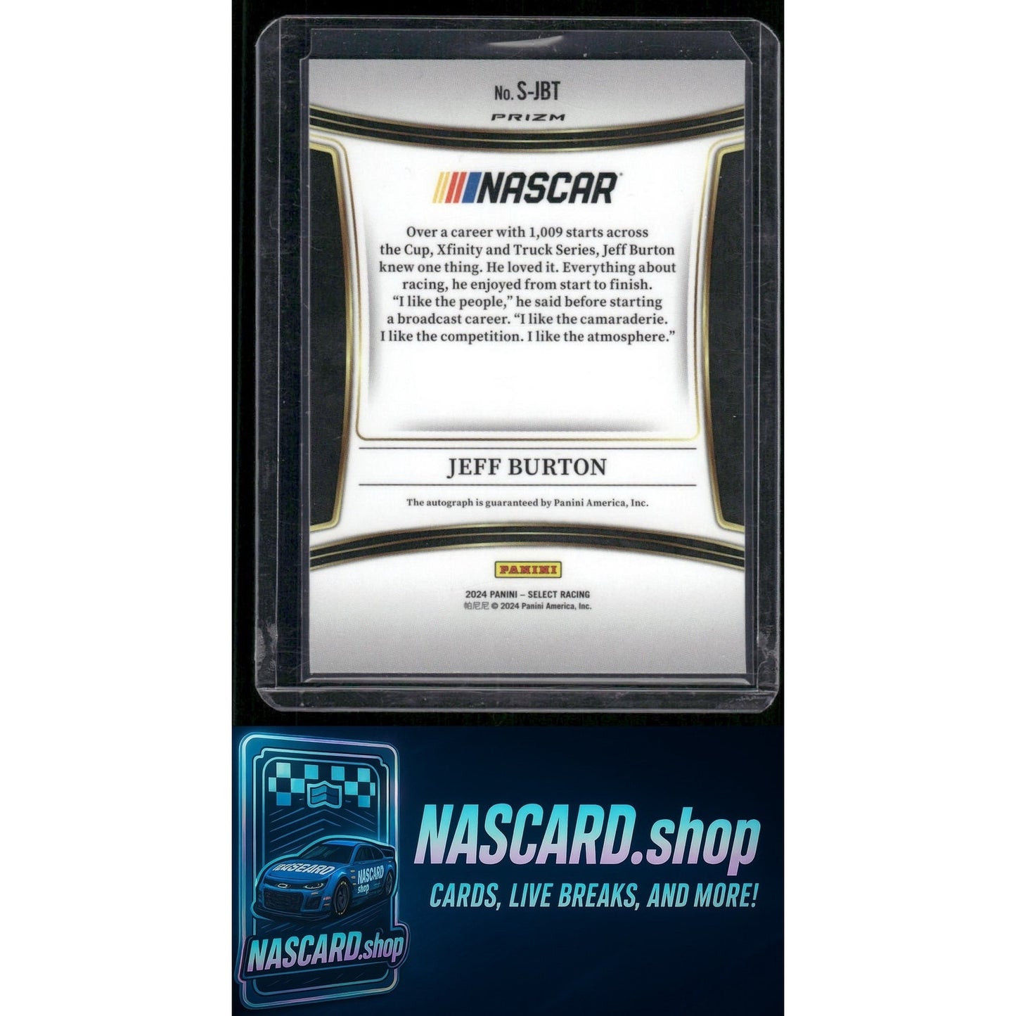 2024 Panini Select #S-JBT Jeff Burton Signatures