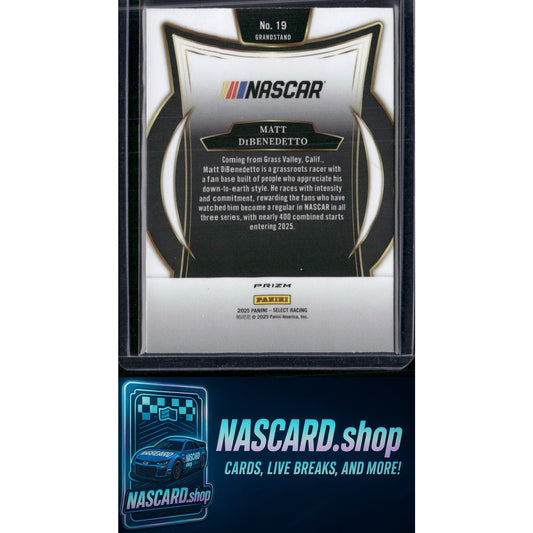 2025 Panini Select #19 Matt DiBenedetto Tri-Color Prizms