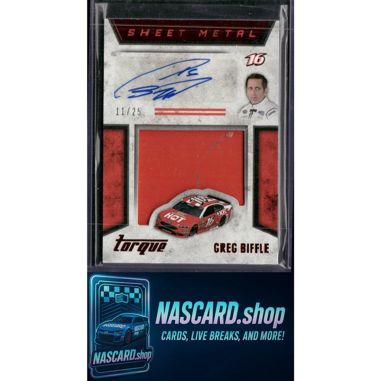 2016 Panini Torque Greg Biffle Silhouettes Sheet Metal Signatures Red #/25 - NASCARD.shop