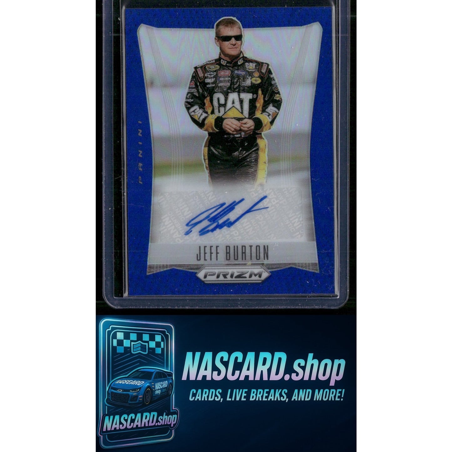 2024 Panini Prizm #TS-JBN Jeff Burton Throwback Signatures Blue #/49 - NASCARD.shop