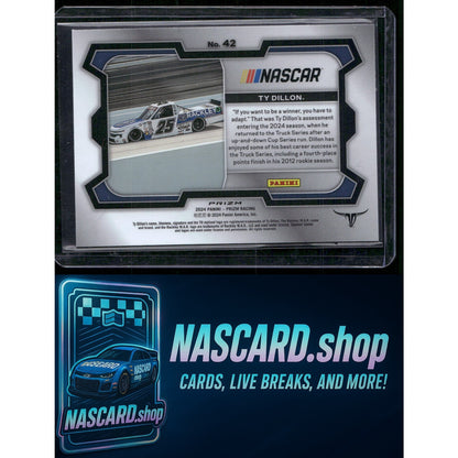 2024 Panini Prizm #42 Ty Dillon White Sparkle - NASCARD.shop