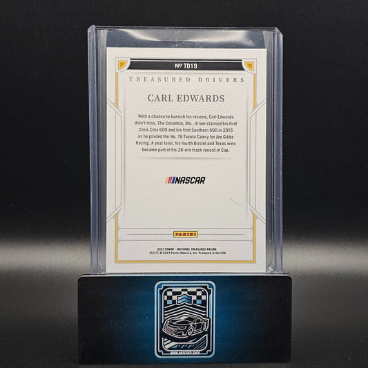 2023 Panini National Treasures Treasured Drivers Holo Gold Carl Edwards /10 - NASCARD.shop