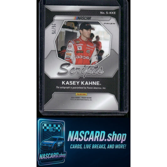 2024 Panini Prizm #S-KKE Kasey Kahne Scripts Red #/75