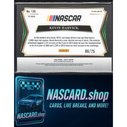 2025 Panini Select #135 Kevin Harvick Tie-Dye Prizms #/25