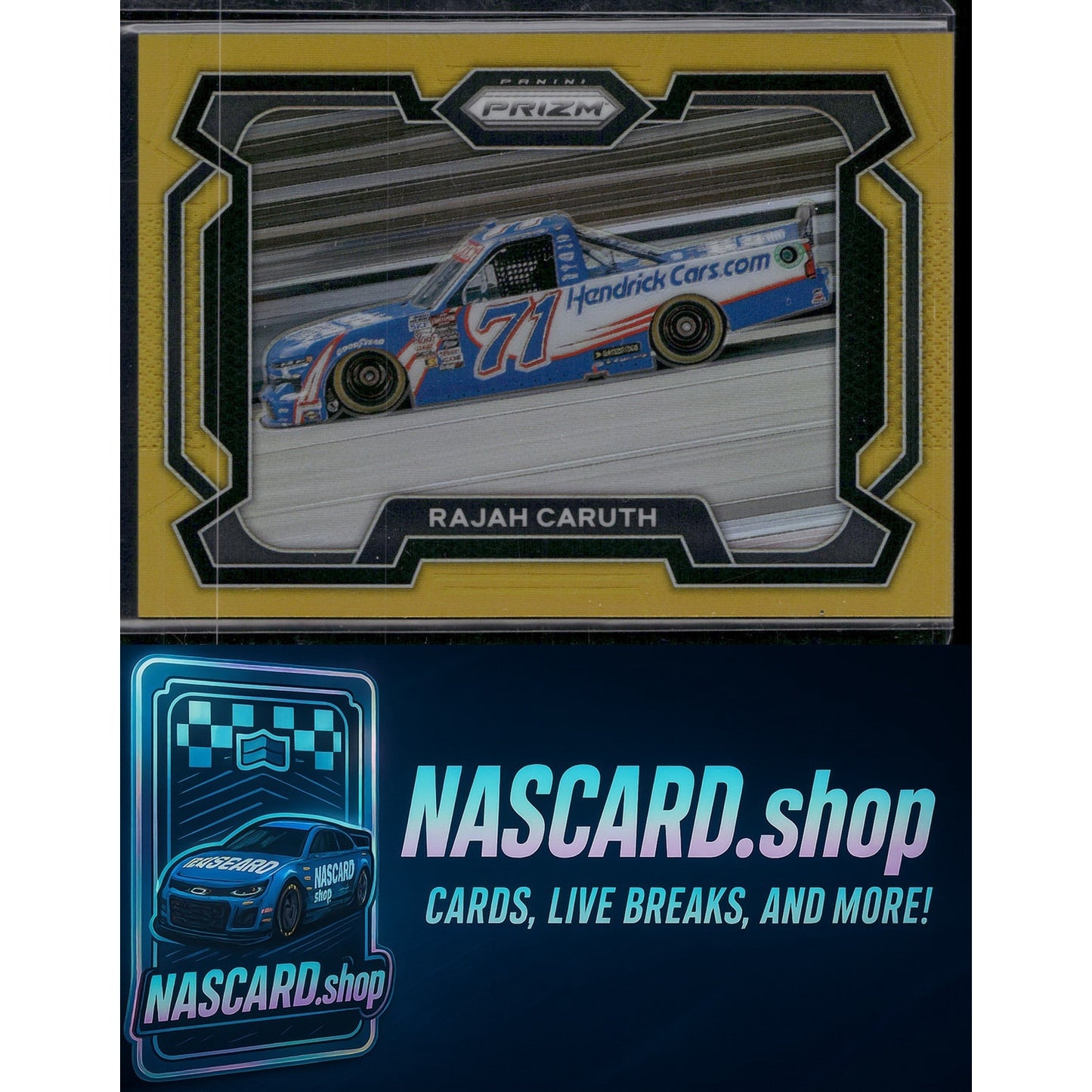 2024 Panini Prizm Rides #22 Rajah Caruth Gold #/10 - NASCARD.shop
