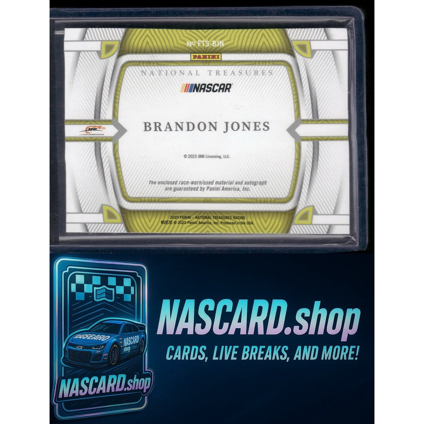 2023 National Treasures Brandon Jones Firesuit Treasures Auto Holo Silver #/25 - NASCARD.shop