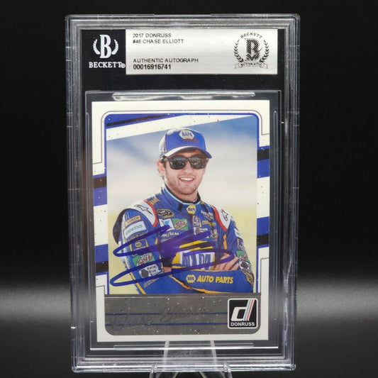 2017 Panini Donruss Racing #46 Chase Elliott Autograph Becket Authenticated