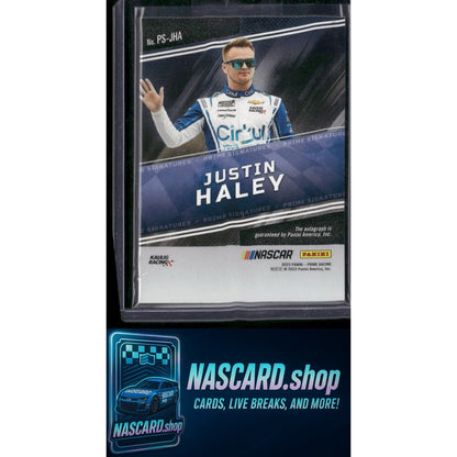 2023 Panini Prime #PS-JHA Justin Haley Prime Signatures Holo Gold #/25 - NASCARD.shop