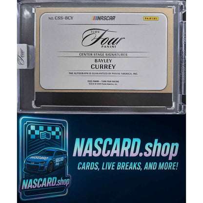 2025 Panini Turn Four #CSS-BCY Bayley Currey Center Stage Signatures Blue #/49