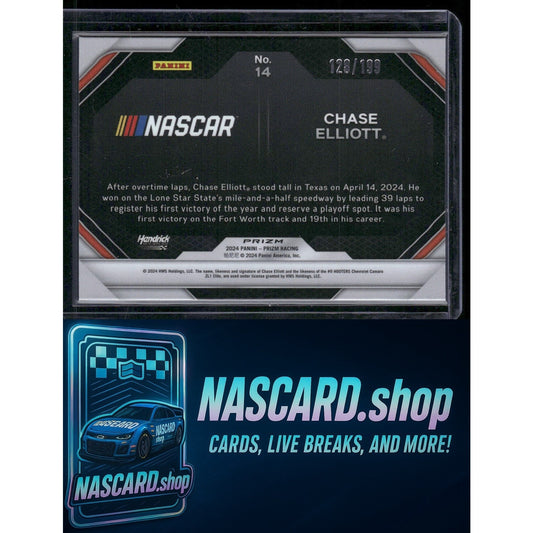 2024 Panini Prizm #14 Chase Elliott Victory Lane Red Pulsar #/199 - NASCARD.shop