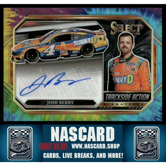 2024 Panini Select - Trackside Action Signatures Josh Berry Tie-Dye Prizm /25
