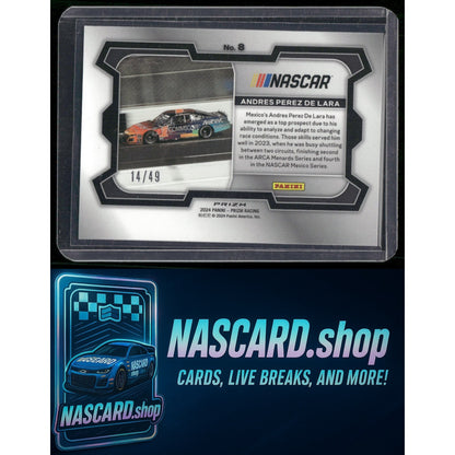 2024 Panini Prizm #8 Andres Perez De Lara Carolina Blue #/49 RC