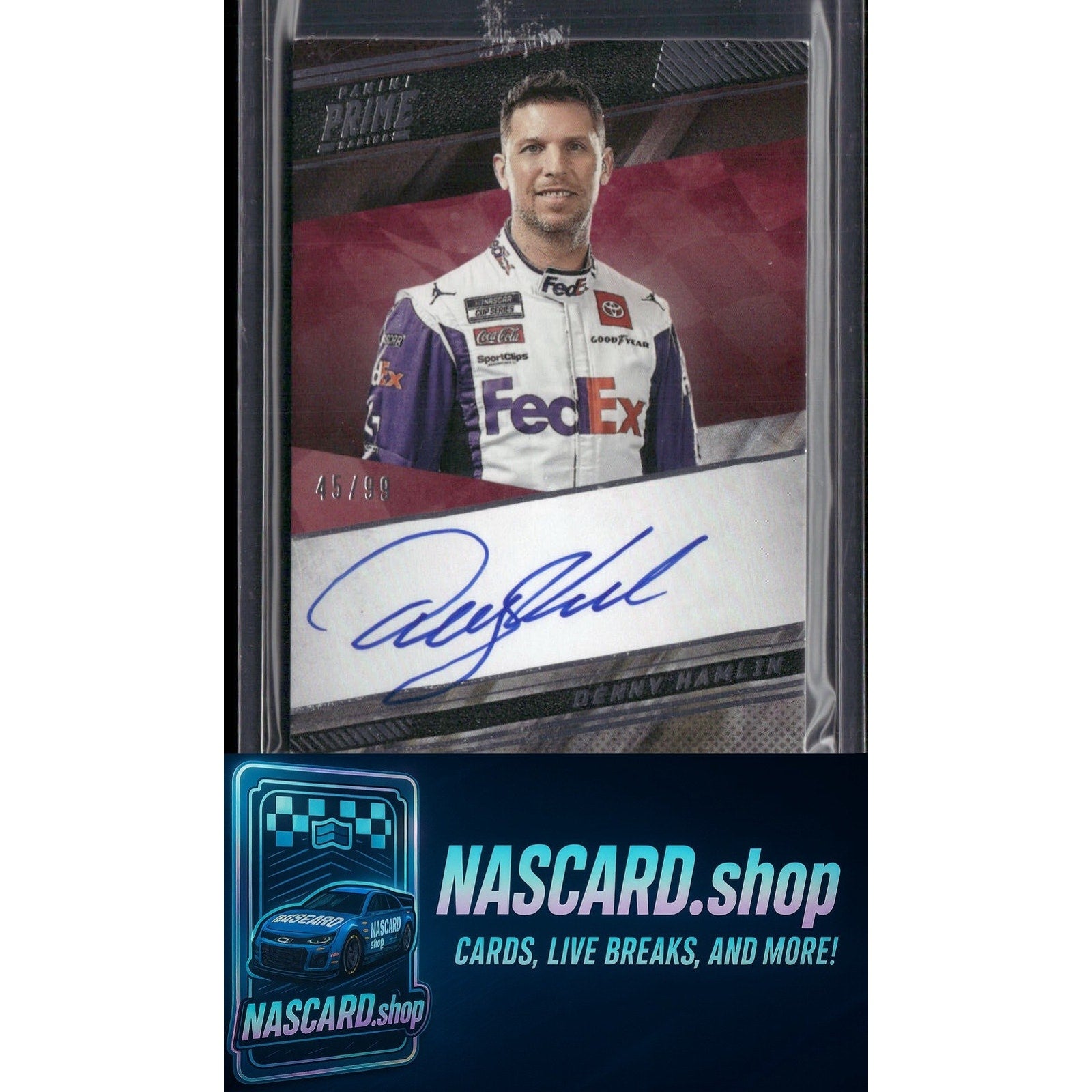 2024 Panini National Treasures #PS-DHA Denny Hamlin 2023 Prime Signatures #/99 - NASCARD.shop