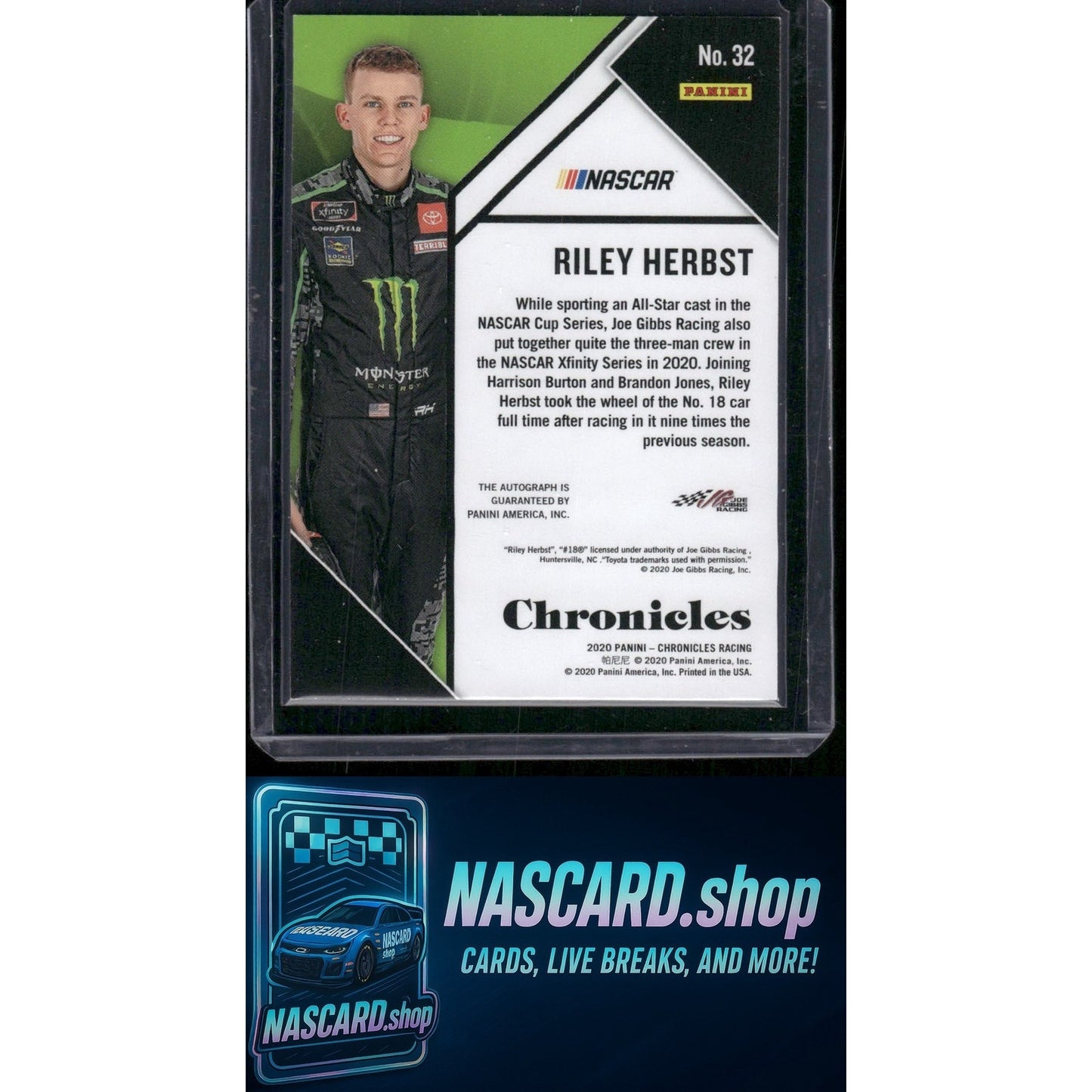 2020 Panini Chronicles #32 Riley Herbst Chronicles Autographs #/50 RC