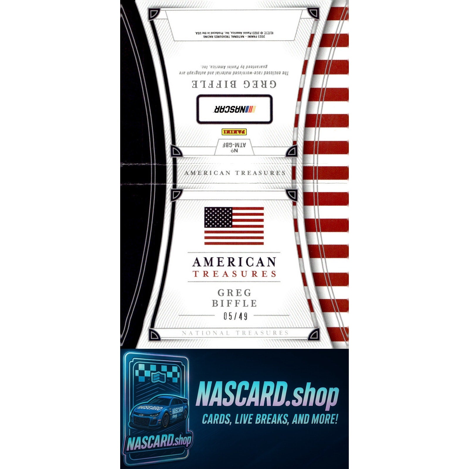 2023 Panini National Treasures Greg Biffle American Treasures Booklet #/49 - NASCARD.shop