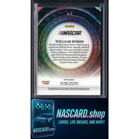 2024 Panini Select #3 William Byron Color Wheel