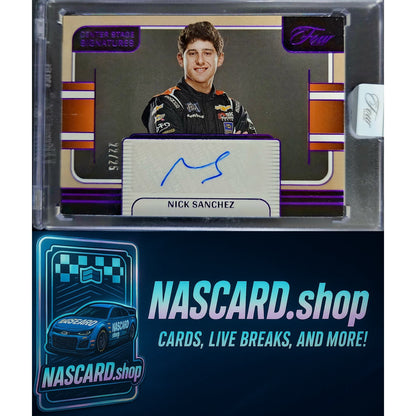 2025 Panini Turn Four Racing Nick Sanchez Center Stage Signatures Purple #/25