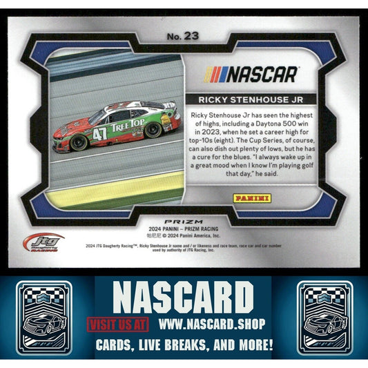 2024 Panini Prizm - Base Rides Ricky Stenhouse Jr. #23 White Sparkle Prizm