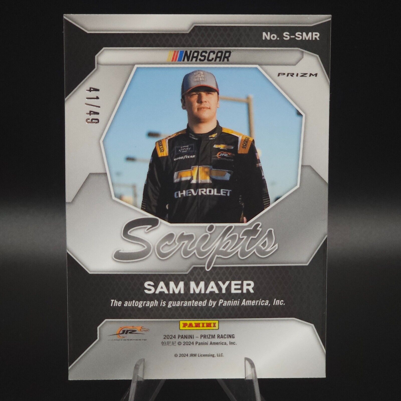 2024 Panini Prizm Racing Scripts Blue #S-SMR Sam Mayer 41/49 AU - NASCARD.shop