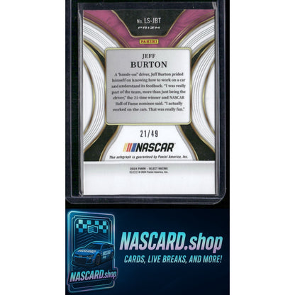 2024 Panini Select #LS-JBT Jeff Burton Legendary Signatures Blue Prizms #/49 - NASCARD.shop