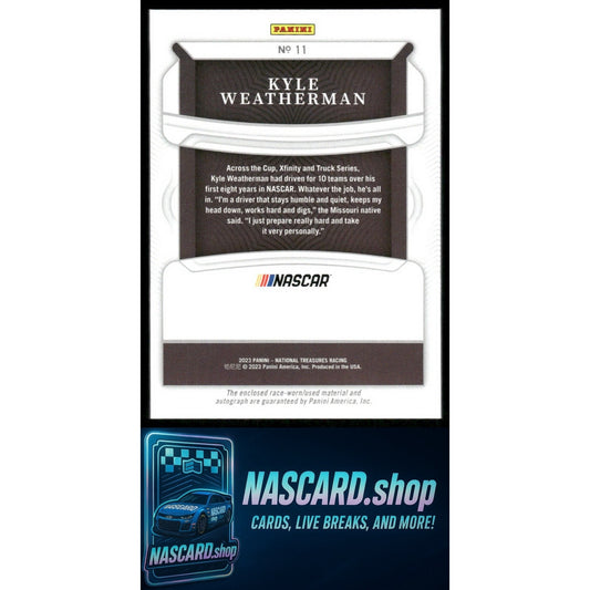 2023 National Treasures Kyle Weatherman Colossal Materials Auto Silver #/49