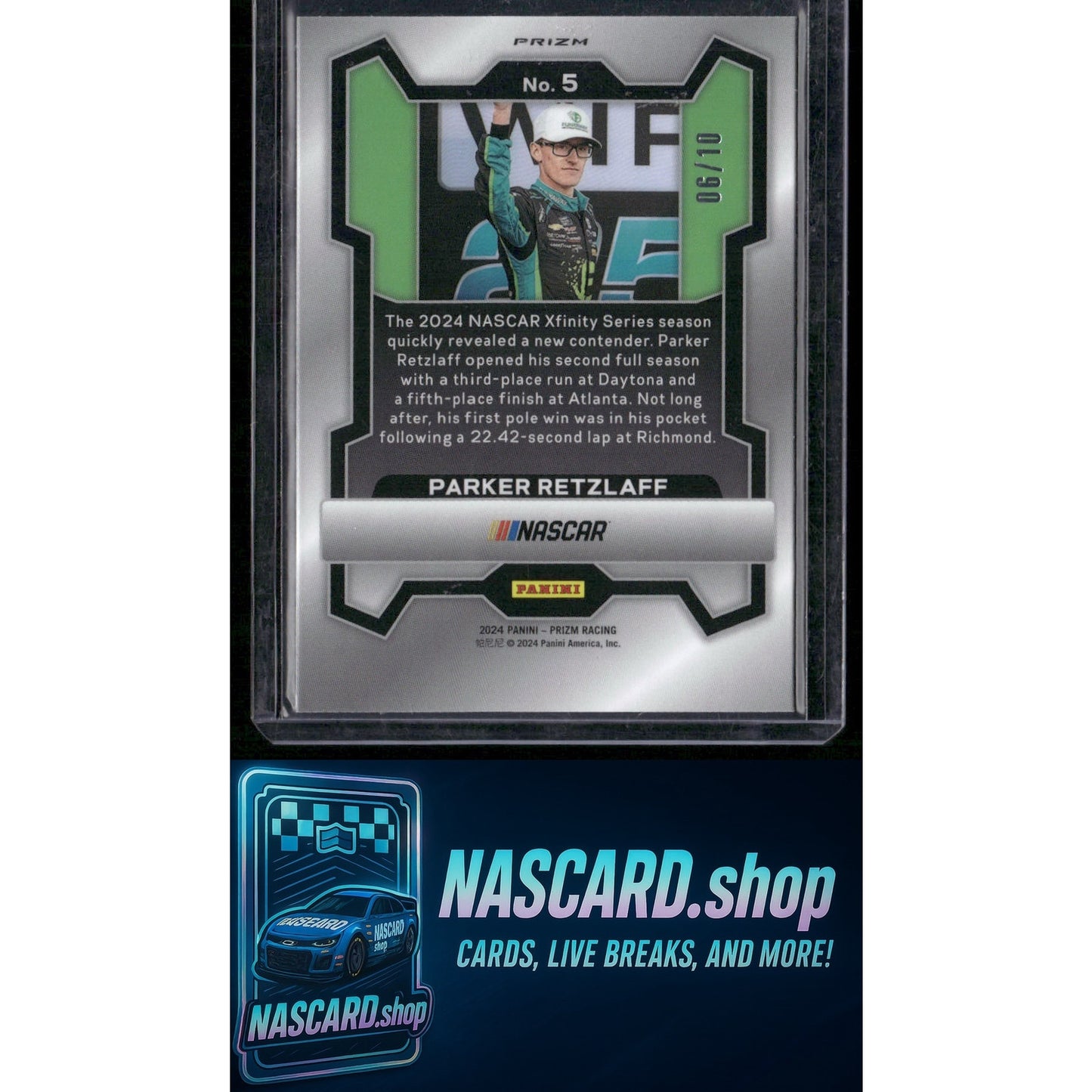 2024 Panini Prizm #5 Parker Retzlaff Blue Shimmer #/10
