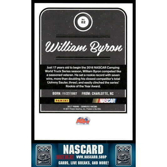 2017 Panini Donruss NASCAR - Press Proof William Byron #82 /49