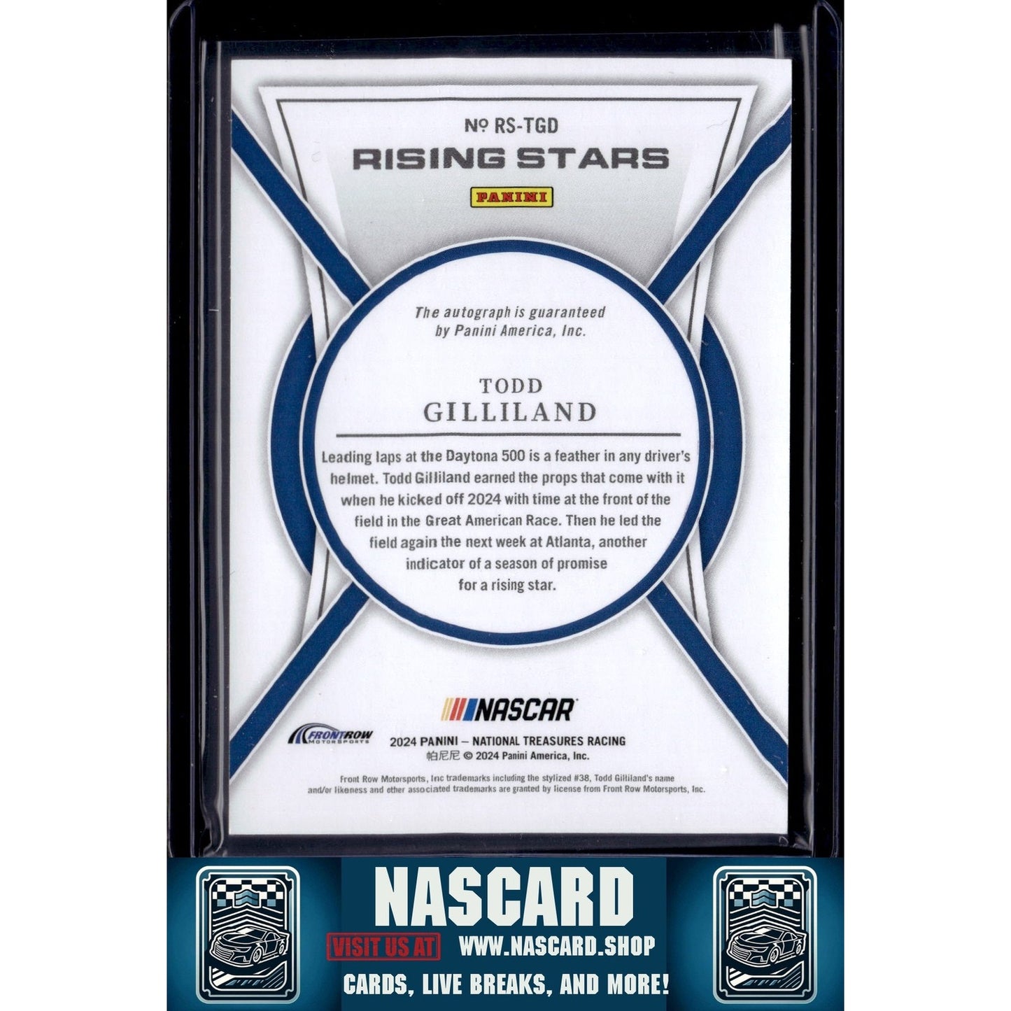 2024 Panini National Treasures #RS-TGD Todd Gilliland Rising Stars #/99