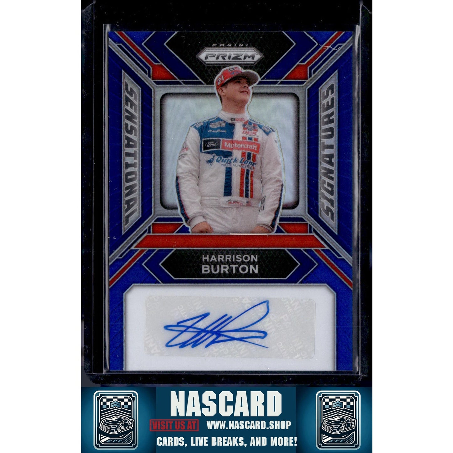 2024 Panini Prizm #SS-HBN Harrison Burton Sensational Signatures Blue