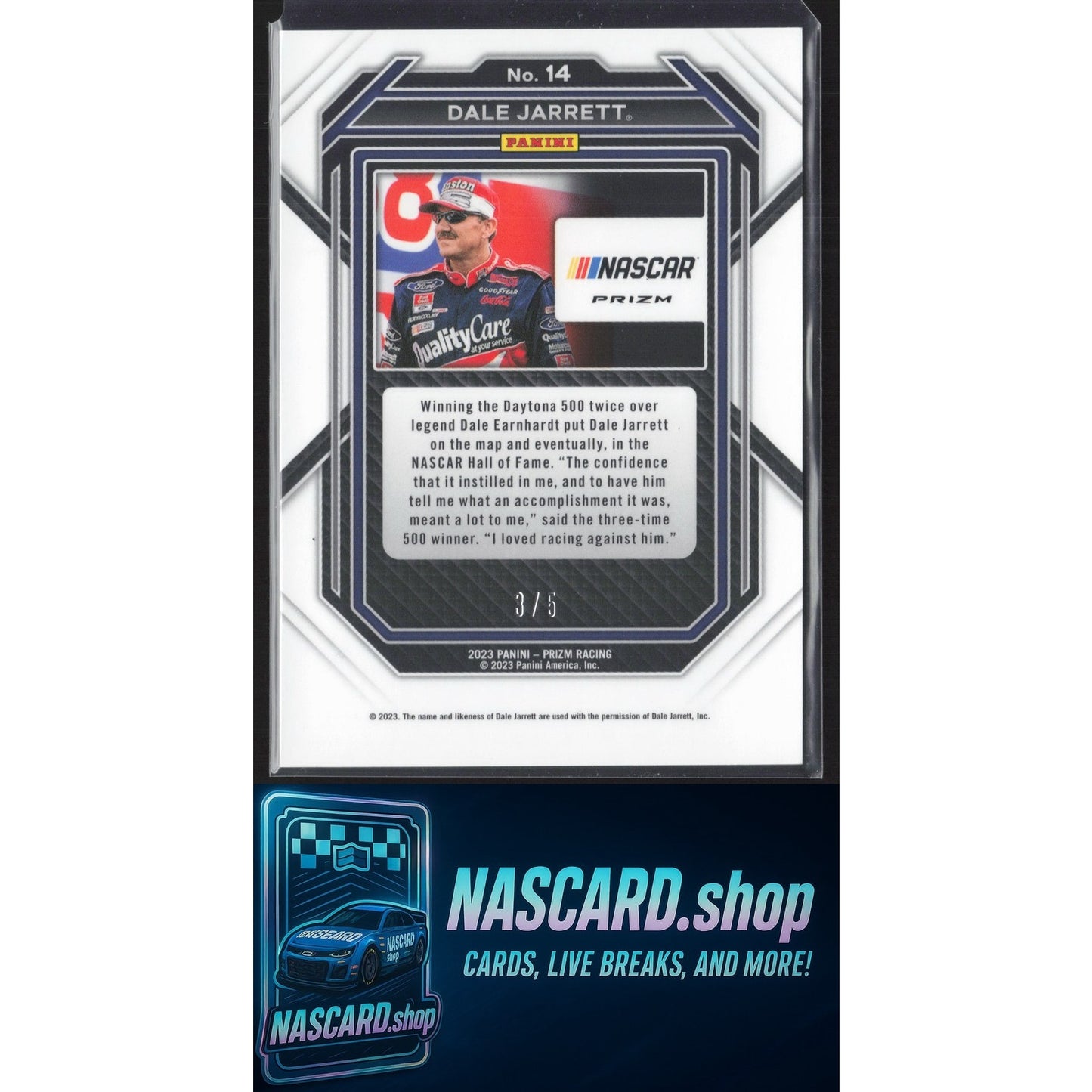 2023 Panini Prizm #14 Dale Jarrett White Prizm #/5