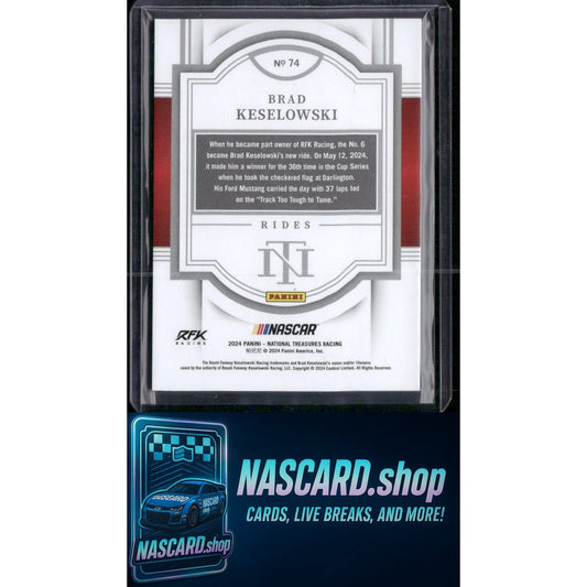 2024 Panini National Treasures #74 Brad Keselowski #/49