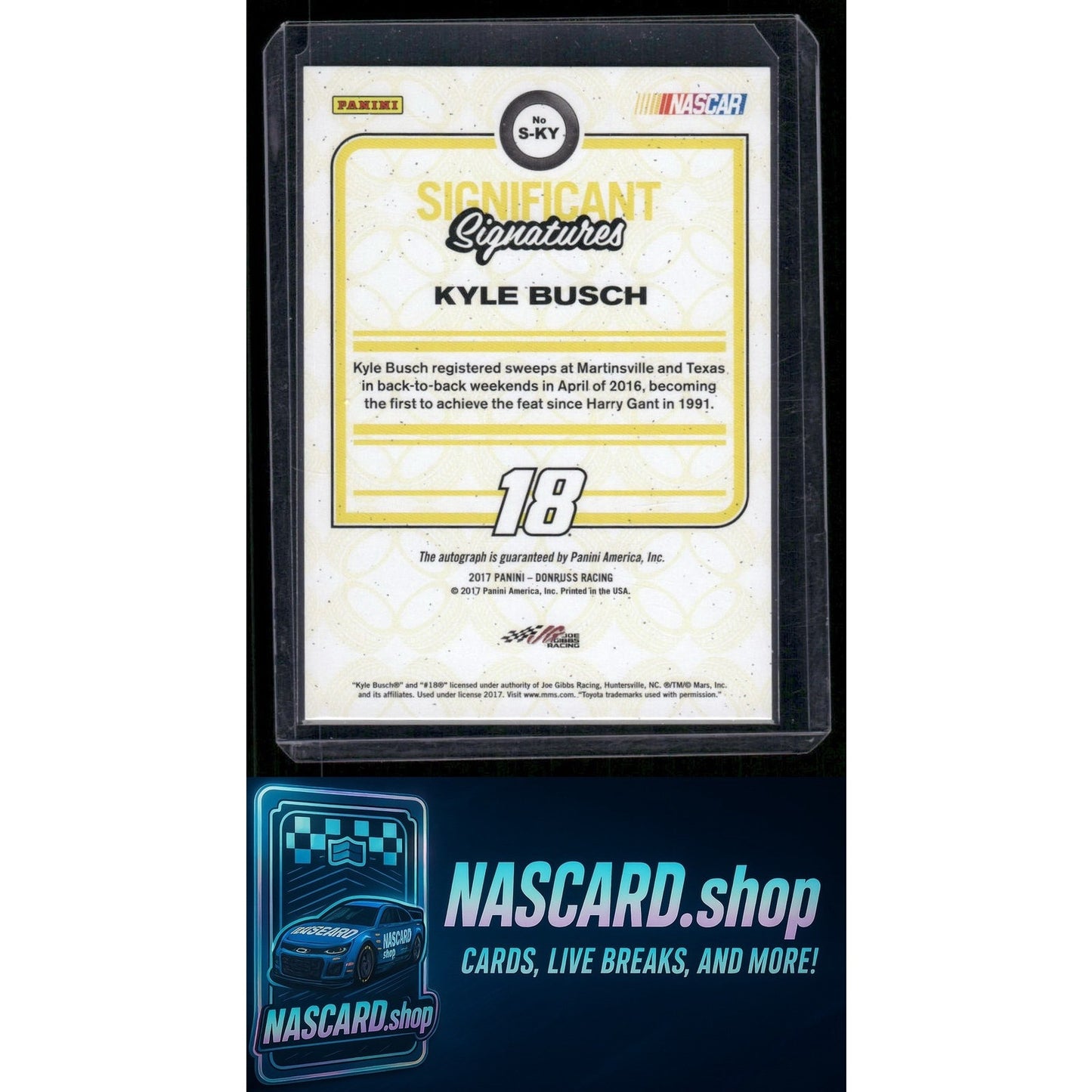 2017 Donruss #S-KY Kyle Busch Significant Signatures