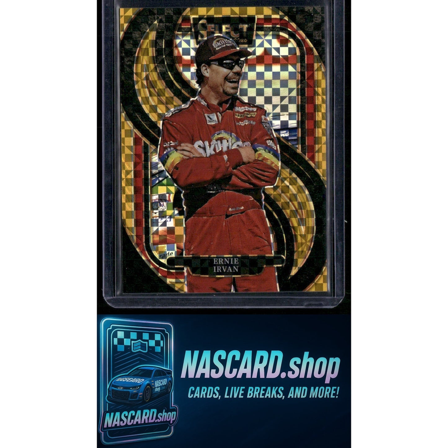 2025 Panini Select #251 Ernie Irvan Gold Power Plaid #/13