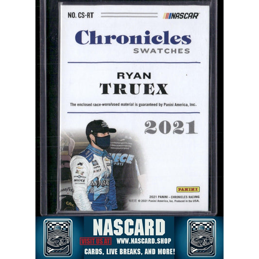 2021 Panini Chronicles #CS-RT Ryan Truex Chronicles Swatches Red - NASCARD.shop