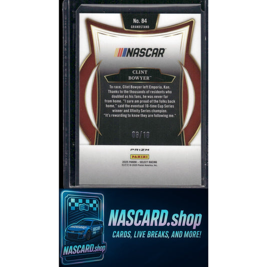 2025 Panini Select Grandstand #84 Clint Bowyer Gold Prizms #/10