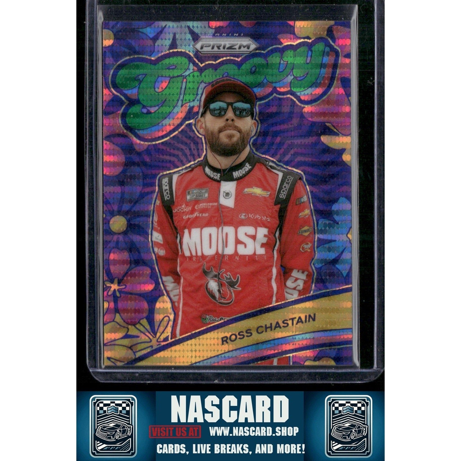 2024 Panini Prizm #18 Ross Chastain Groovy Green Pulsar - NASCARD.shop