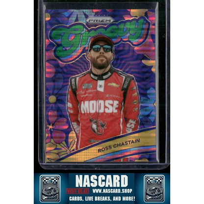 2024 Panini Prizm #18 Ross Chastain Groovy Green Pulsar - NASCARD.shop