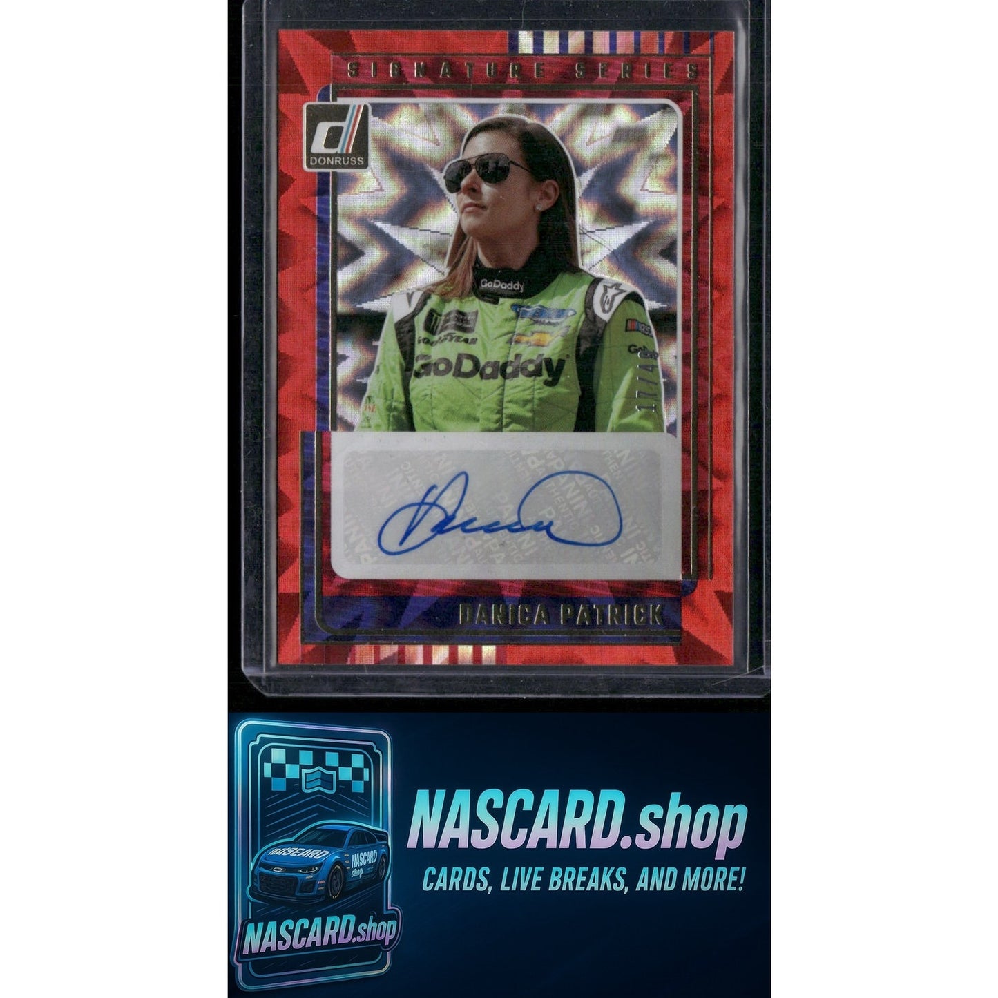 2025 Donruss #SS-DPT Danica Patrick Signature Series Red Xplosion #/49
